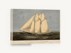 Schooner Under Full Sail, vintage schooner yacht sailing, coastal canvas wall art print ready to hang