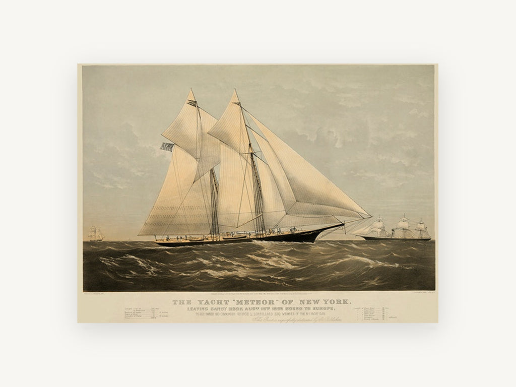 Meteor Under Full Sail, coastal canvas wall art print, front view