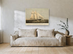 Meteor Under Full Sail coastal canvas print on the wall of a living room