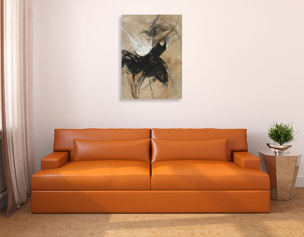 Dancer in Black Wall Art Print on the wall