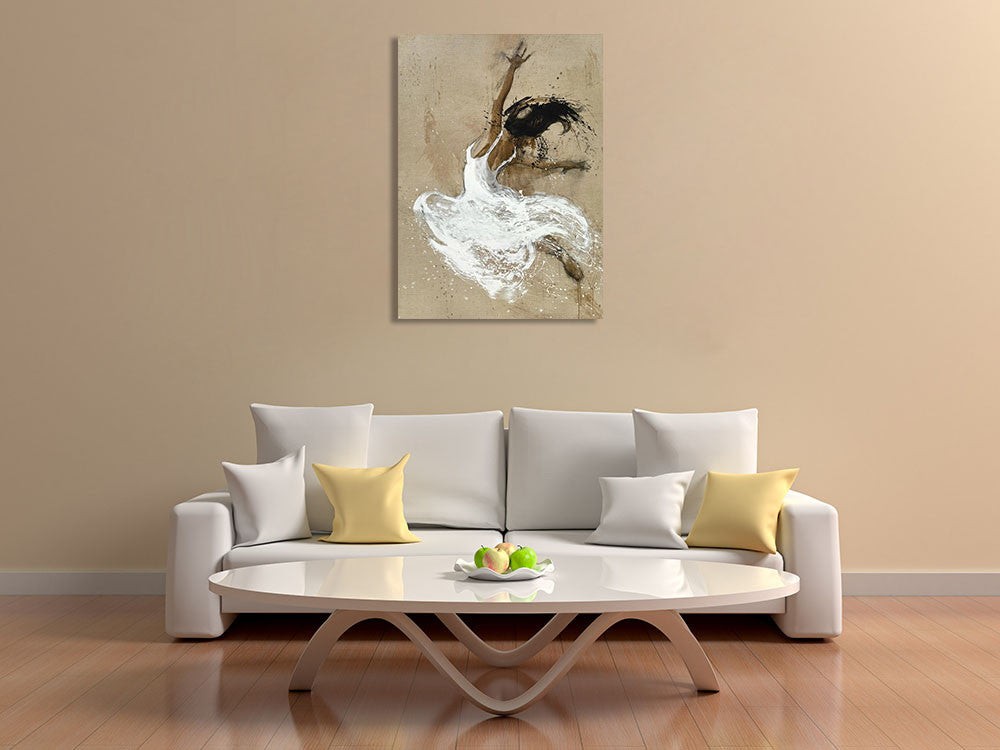 Dancer in White Wall Art Print on the wall