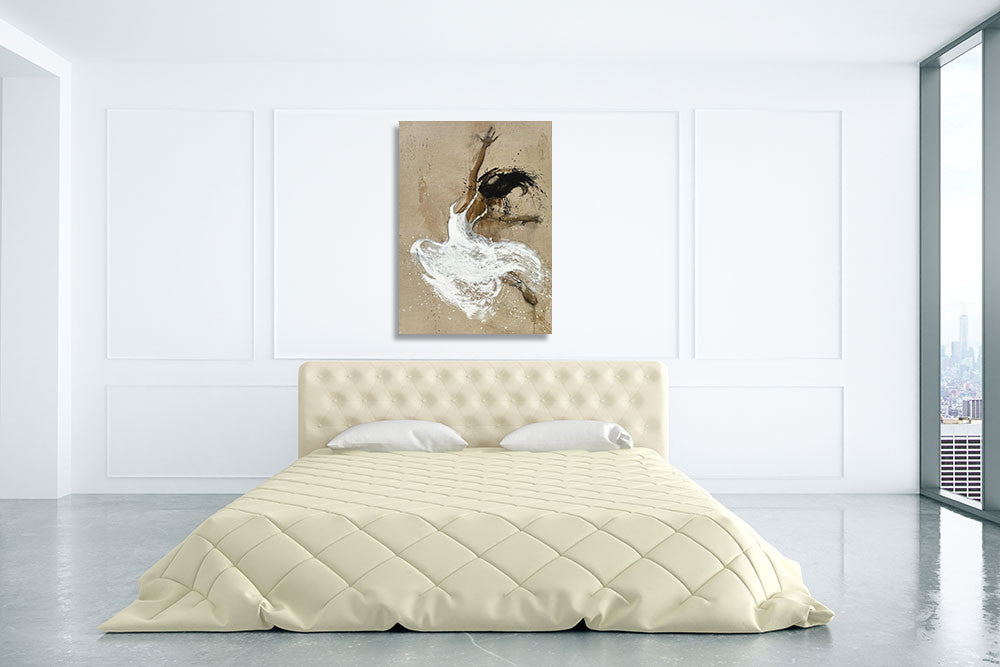 Dancer in White Wall Art Print on the wall