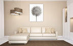 Dandelion Fluff on White Wall Art Print on the wall