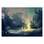 Dark Mysterious Forest Wall Art Print