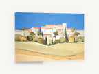 Hilltop Village Blue Sky, hilltop village landscape painting style, landscape canvas wall art print ready to hang
