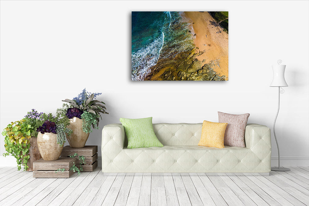  Dicky Beach Queensland Wall Art Print on the wall