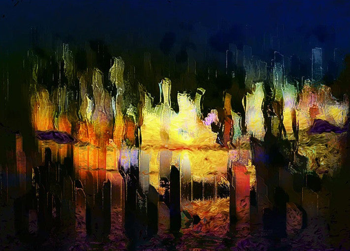Digital City Abstraction Wall Art Print