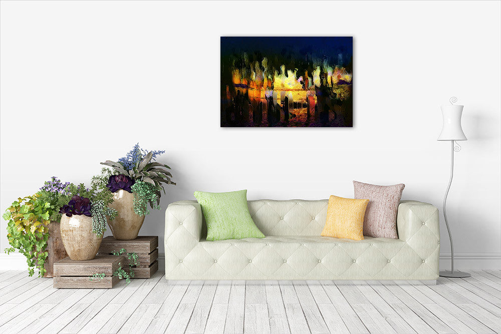 Digital City Abstraction Wall Art Print on the wall