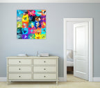 Digital Geometric Wall Art Print on the wall