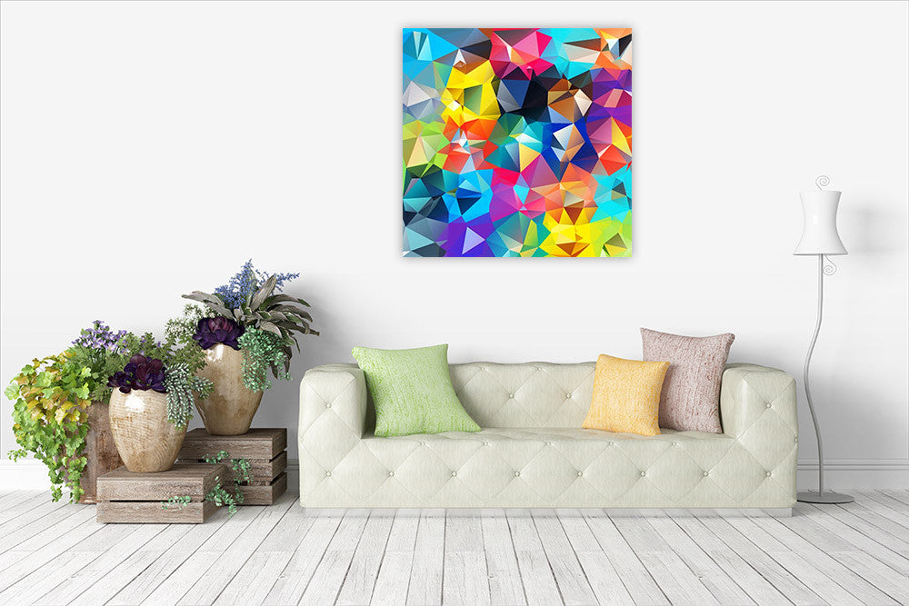 Digital Geometric Wall Art Print on the wall