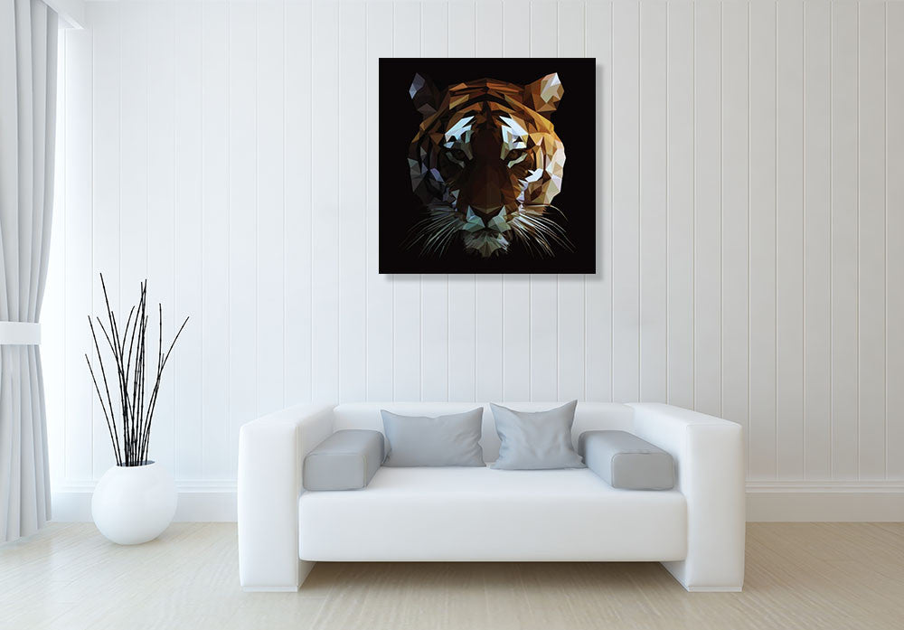 Digital Tiger Wall Art Print on the wall