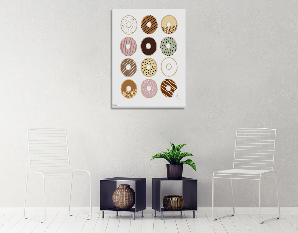 Donuts Wall Art Print on the wall