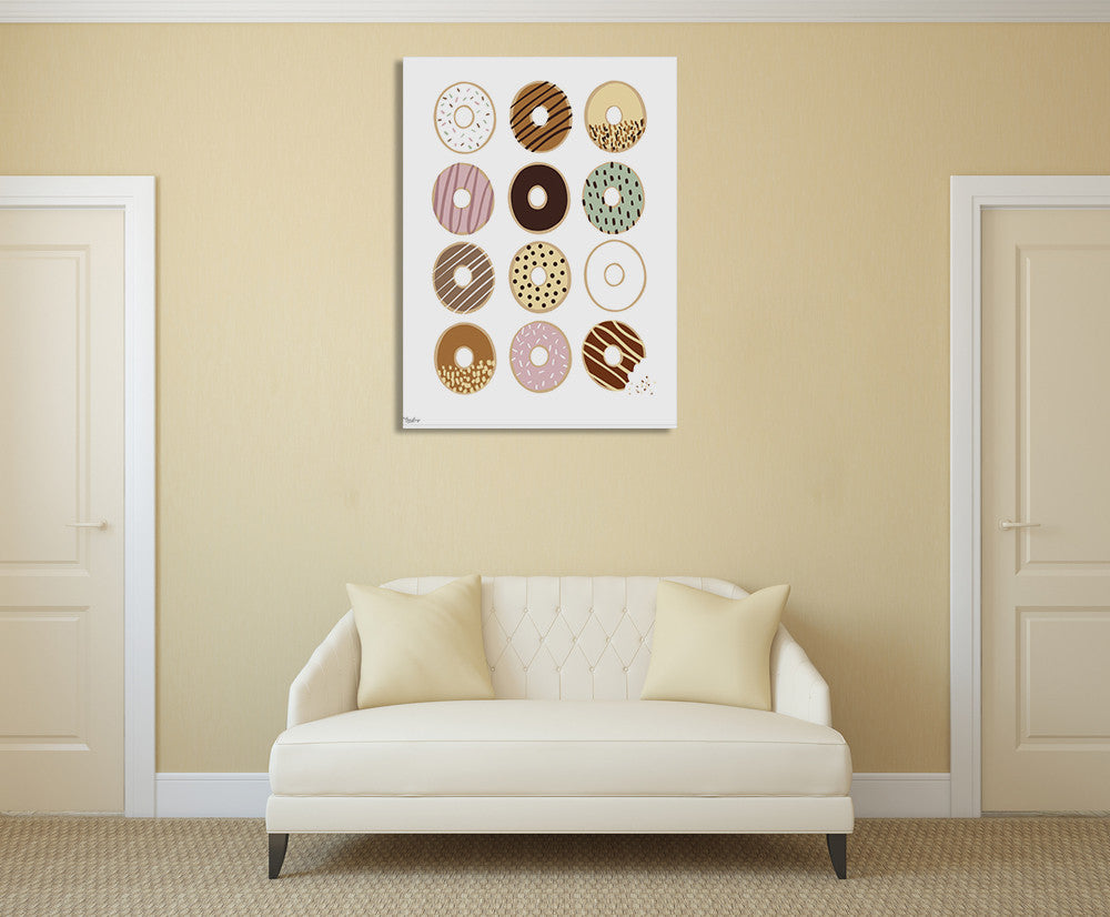 Donuts Wall Art Print on the wall