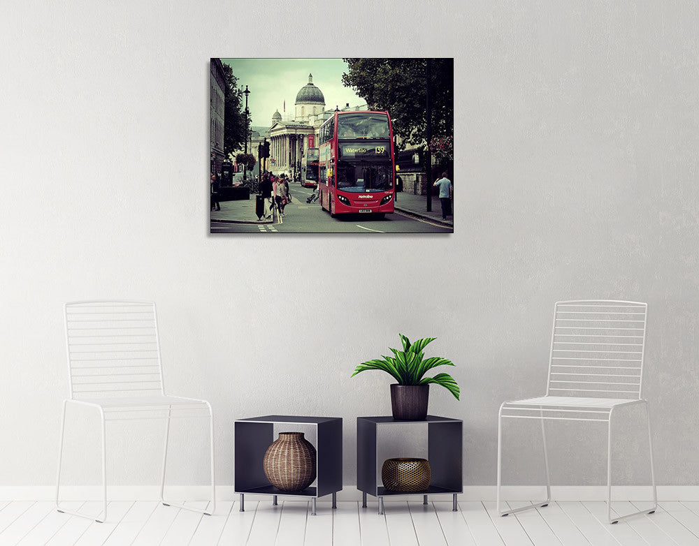 Double Decker Bus London Wall Print on the wall