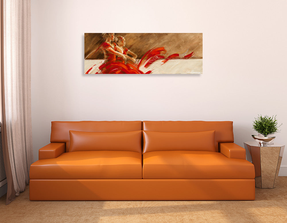 Duo in Red Wall Art Print on the wall