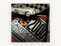 Autobahn Race Car 70, vintage canvas wall art print, front view