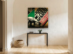 Autobahn Racer 81 vintage canvas print on the wall of a hallway