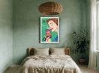 Instant Peace Jar vintage canvas print on the wall of a bedroom