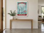 Organize Your Kitchen vintage canvas print on the wall of a entry hall