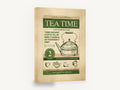 Tea Time Friendship, retro tea time kettle advertising poster, stretched canvas wall art print ready to hang