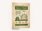 Tea Time Friendship, retro tea time kettle advertising poster, stretched canvas wall art print ready to hang