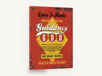 Guidance Open 24 Hours, retro roadside sign inspirational poster, stretched canvas wall art print ready to hang
