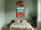 Love, Premium Grade vintage canvas print on the wall of a bedroom