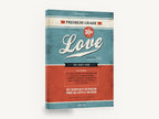 Love, Premium Grade, retro love product label poster, stretched canvas wall art print ready to hang