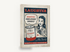 Laughter by the Can, retro laughter paint can advertisement, stretched canvas wall art print ready to hang