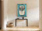 Morning's Healing Liquid vintage canvas print on the wall of a hallway