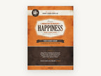 Happiness Label, vintage canvas wall art print, front view