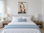 Faith Soul Nourishment vintage canvas print on the wall of a coastal bedroom