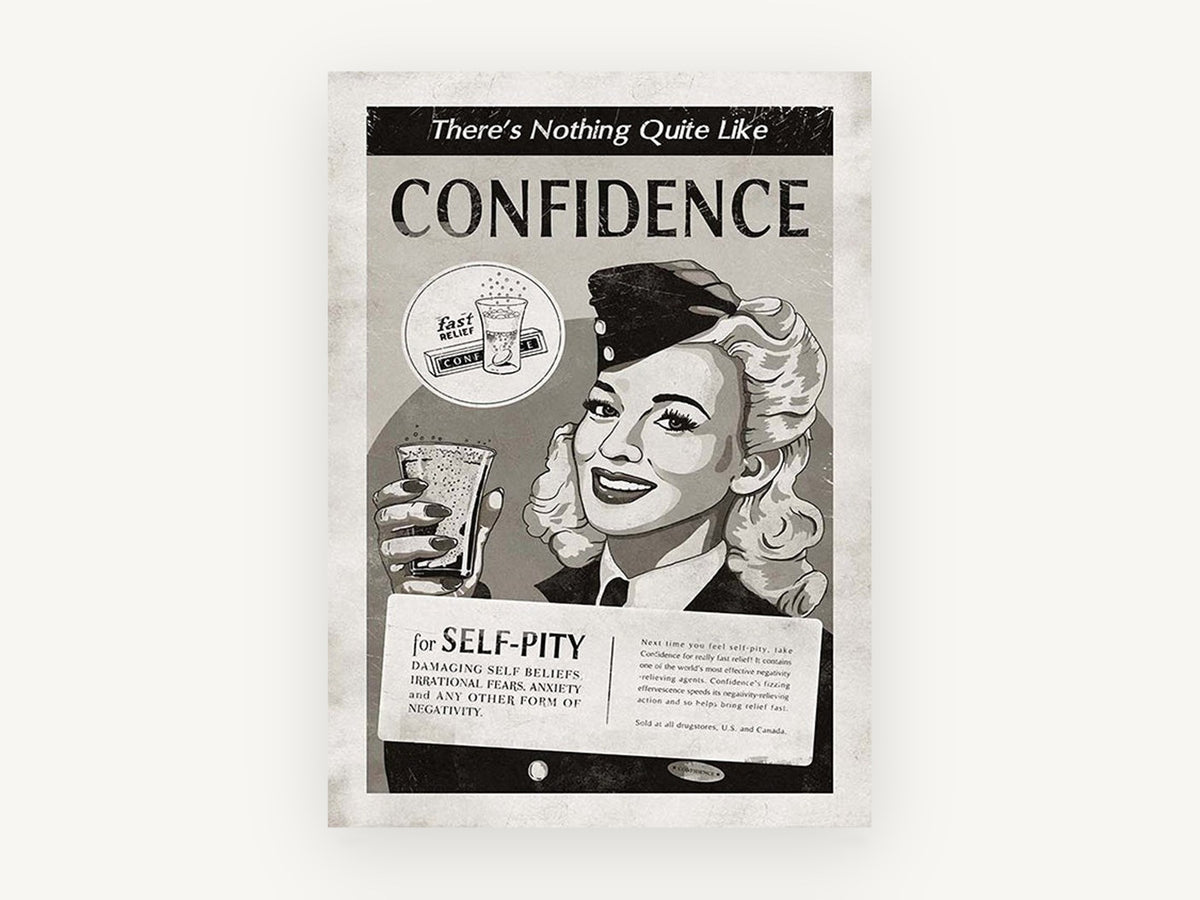 Confidence Fizzing Relief, vintage canvas wall art print, front view
