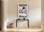 Confidence Fizzing Relief vintage canvas print on the wall of a hallway