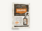 Bliss Life Enhancement, retro bliss bottle advertising poster, stretched canvas wall art print ready to hang