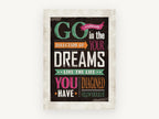 Go Confidently Dreams, vintage canvas wall art print, front view