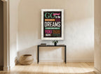 Go Confidently Dreams vintage canvas print on the wall of a hallway