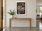 Go Confidently Dreams vintage canvas print on the wall of a entry hall