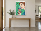 Instant Peace Jar vintage canvas print on the wall of a entry hall
