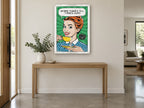 Where There's Tea vintage canvas print on the wall of a entry hall