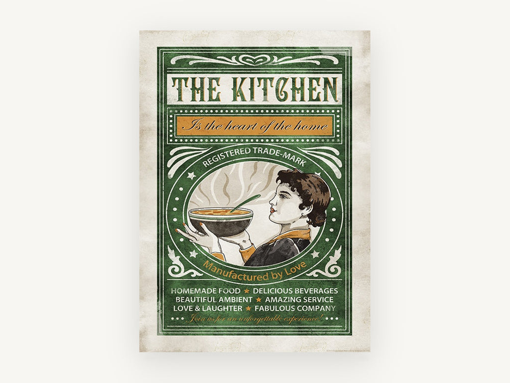 Heart of the Home, vintage canvas wall art print, front view