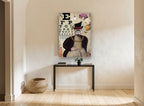 Fearless Gorilla Eye Test animal canvas print on the wall of a hallway