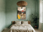 Dreaming Camel Collage animal canvas print on the wall of a bedroom