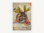 Deer Collage Invasion, deer collage illustration, animal canvas wall art print, front view