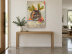 Deer Collage Invasion animal canvas print on the wall of a entry hall