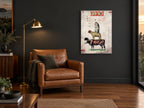 Farmyard Stack Collage animal canvas print on the wall of a charcoal living room
