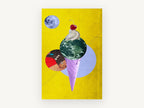 Earth Scoop Cone, kitchen canvas wall art print, front view