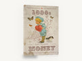 Love Over Money, vintage boy with heart typography, stretched canvas wall art print ready to hang