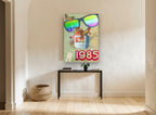 Retro Computer Collage animal canvas print on the wall of a hallway