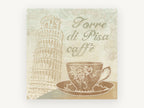 Pisa Caffè Cup, kitchen canvas wall art print, front view